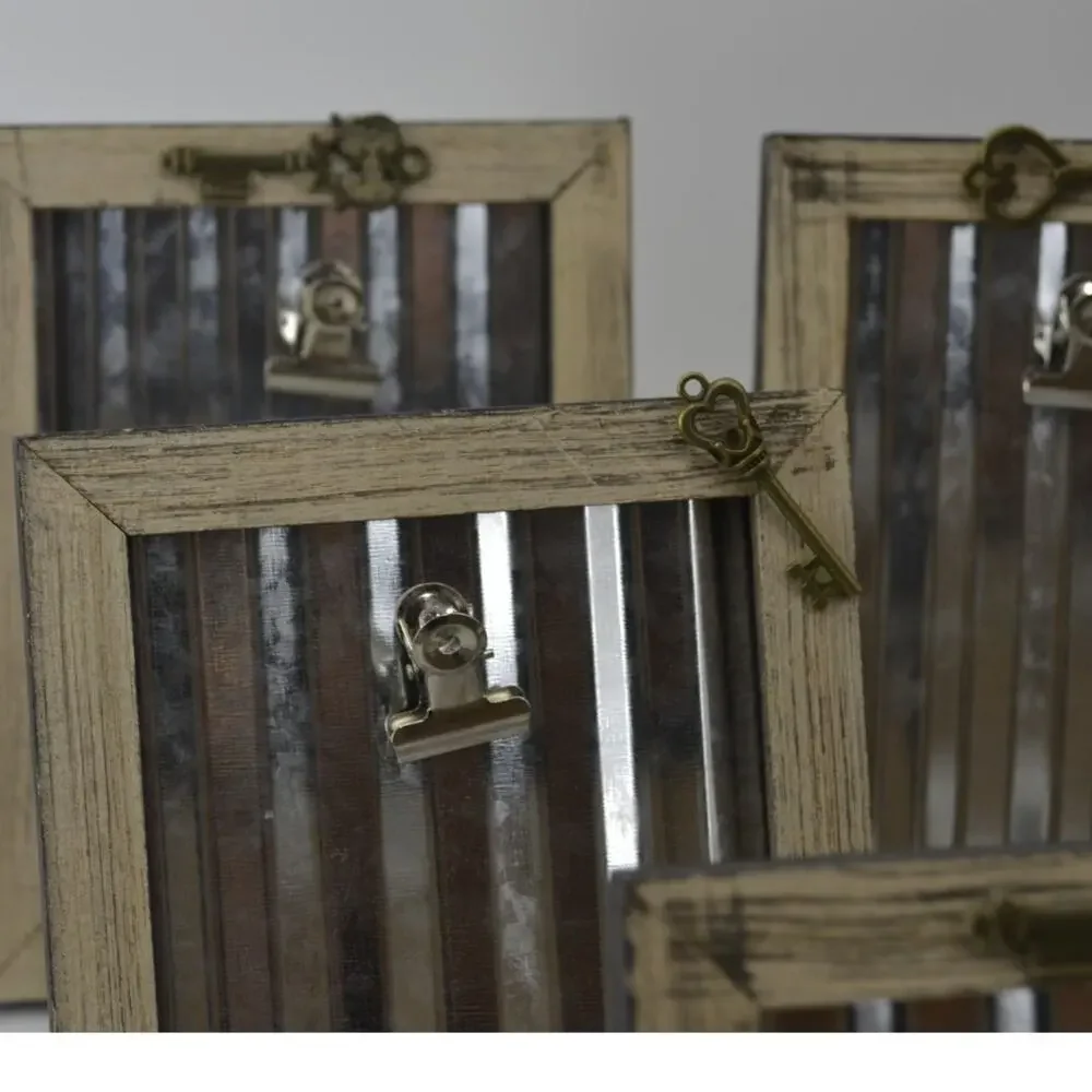 Lot of 10 Frames W/ Skeleton Keys Table Signs Clips B Metal